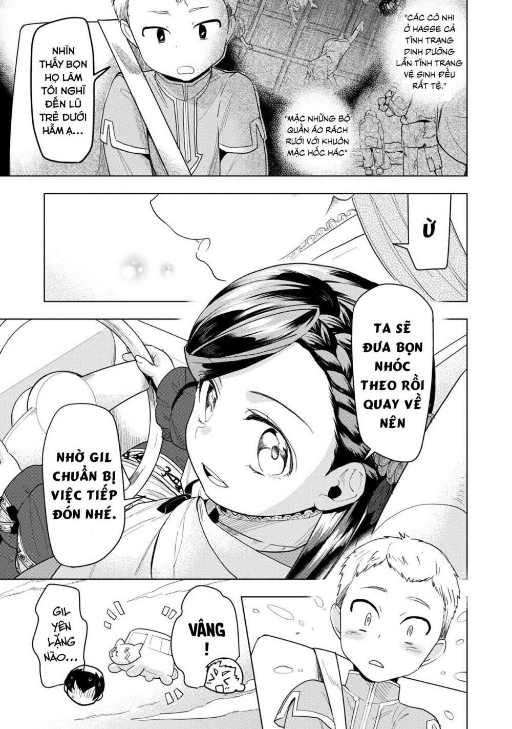 honzuki no gekokujou : dai 3-bu ryouchi ni hon o hirogeyou ! chapter 24: các cô nhi ở hasse - Trang 2